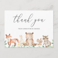 Niedlich Woodland Animals Kinderdusche Danke