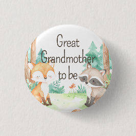 Niedlich Woodland Baby Dusche Thema Großmutter Button