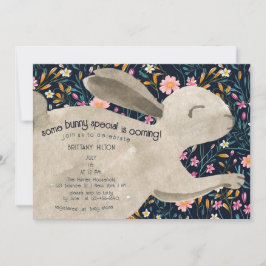 Niedlich Woodland Bunny Floral Baby Dusche Einladung