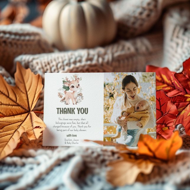 Niedlich Woodland Friends Kinderdusche Dankeskarte (Von Creator hochgeladen)