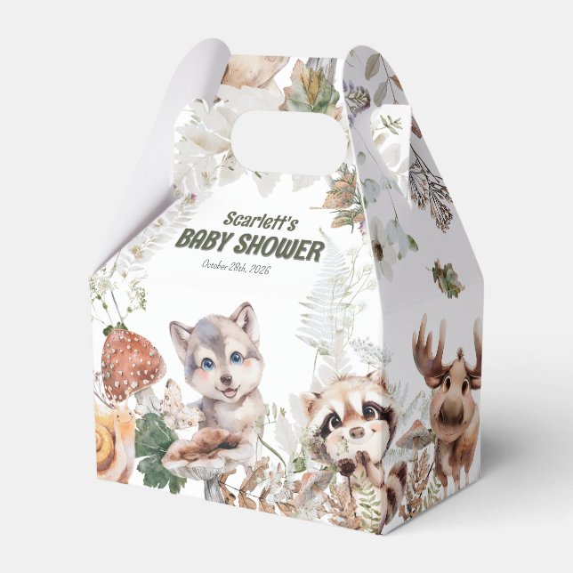 Niedlich Woodland Friends Kinderdusche Geschenkschachtel (Vorderseite)