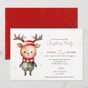 Niedlich Woodland Rentier Weihnachtself Feiertagskarte