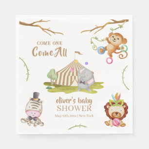Niedlich Woodland Safari Animal Circus Baby Dusche Serviette