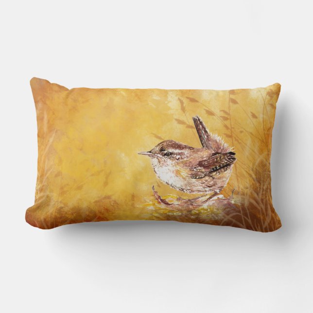 Niedlich Wren Bird Lendenkissen (Vorderseite)