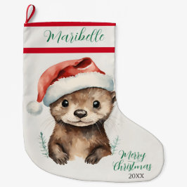Niedlich Xmas Otter Großer Weihnachtsstrumpf