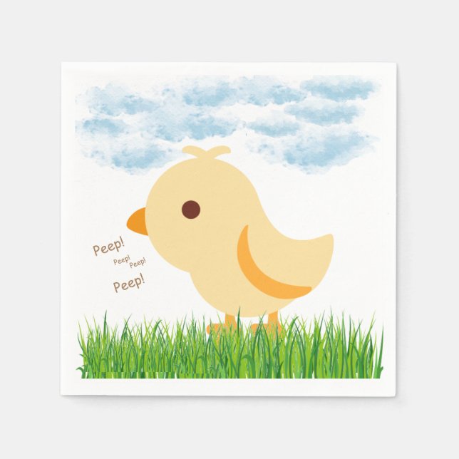Niedlich Yellow Baby Chick Baby Dusche Serviette (Vorderseite)