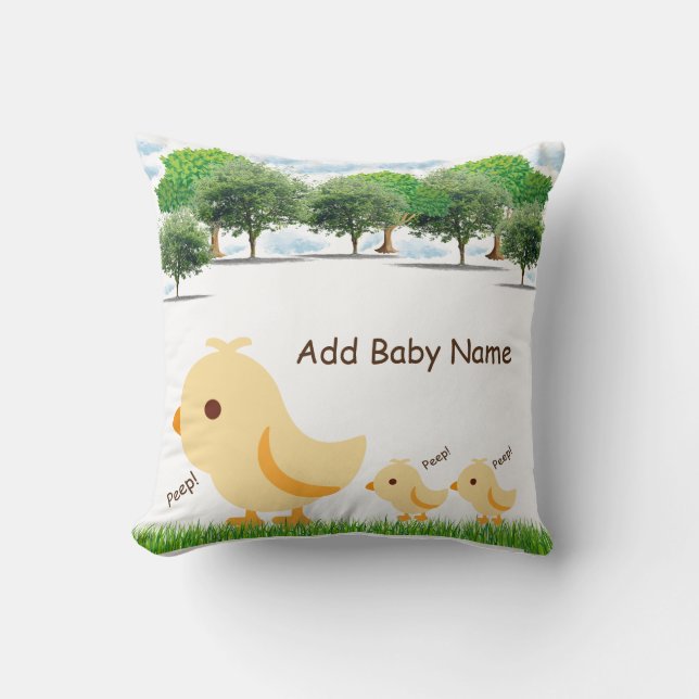 Niedlich Yellow Baby Chick Kissen (Vorderseite)