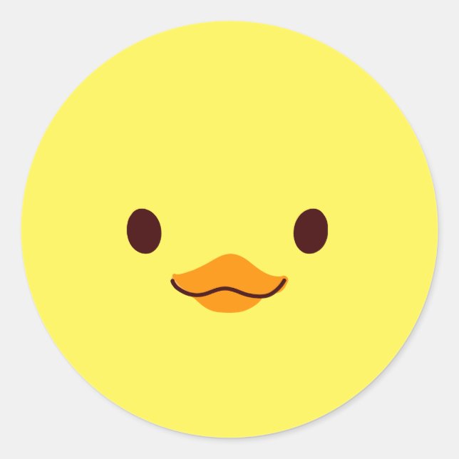 Niedlich Yellow Baby Duck Chick Runder Aufkleber (Vorderseite)