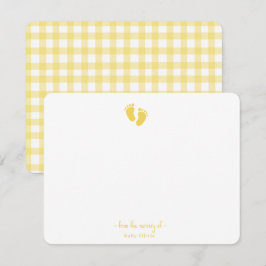 Niedlich Yellow Baby Footprint Kinderzimmer Dankeskarte