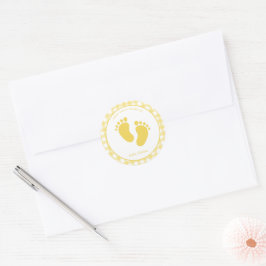 Niedlich Yellow Baby Footprint Umschlag Aufkleber