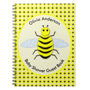 Niedlich Yellow Baby Girl Bee Custom Baby Dusche Notizblock