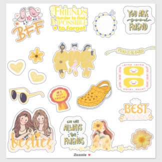 Niedlich Yellow Best Friend's, Besties BESTE FREUN Aufkleber