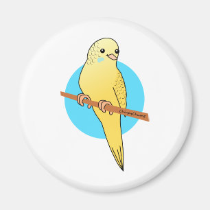 Niedlich Yellow Budgie Magnet