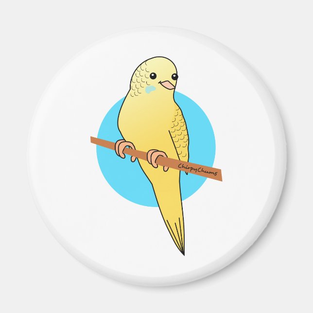 Niedlich Yellow Budgie Magnet (Vorne)