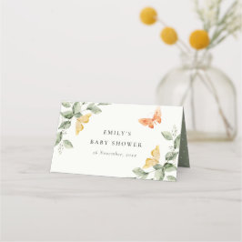 Niedlich Yellow Garden Foliage Butterflies Babydus Platzkarte