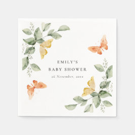 Niedlich Yellow Garden Foliage Butterflies Babydus Serviette