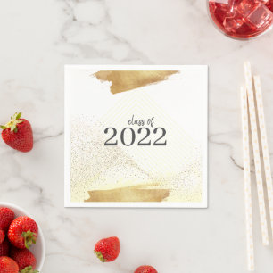 Niedlich Yellow & Gold Gerahmt Graduation Party Na Serviette