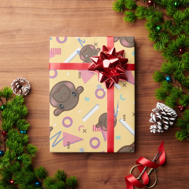 Niedlich Yellow Hippo Geschenkpapier (Feiertagsgeschenk)