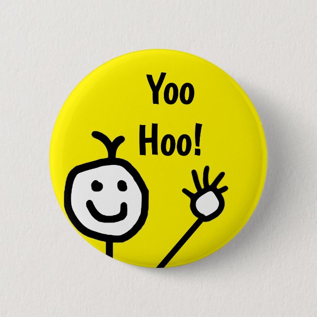 Niedlich Yellow Yoo Hoo Hallo Lächeln Gesicht Cart Button (Vorderseite)