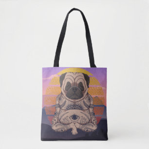 Niedlich Yoga Mops Tote Tasche