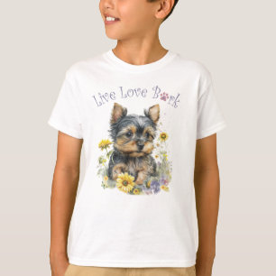Niedlich Yorkie Dog Floral T-Shirt