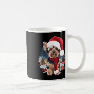 Niedlich Yorkie Dog Weihnachtsmannmütze Scarf Wint Kaffeetasse