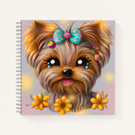Niedlich Yorkie Kawaii Puppy Notizbuch