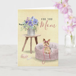 Niedlich Yorkie Watercolor Personalisierter Mutter Karte
