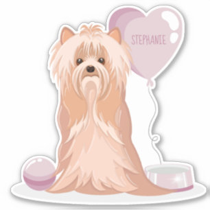 Niedlich Yorkshire Terrier Birthday Aufkleber