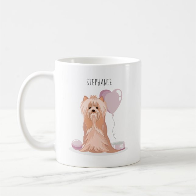 Niedlich Yorkshire Terrier Birthday Kaffeetasse (Links)