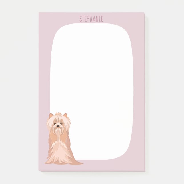Niedlich Yorkshire Terrier Birthday Post-it Klebezettel (Vorderseite)