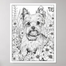 Niedlich Yorkshire Terrier Dog Coloring Poster