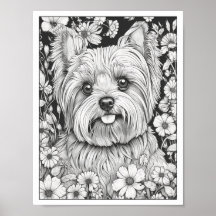 Niedlich Yorkshire Terrier Dog Coloring Poster