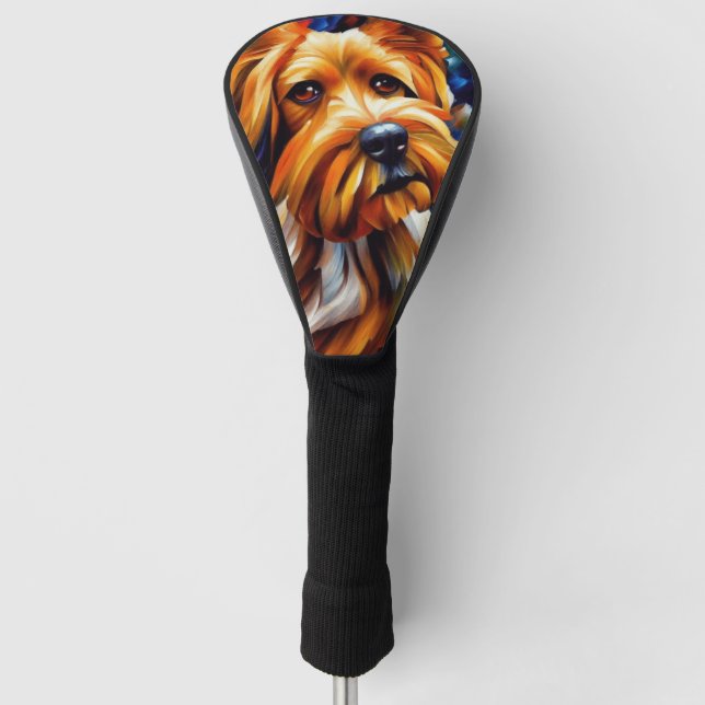 Niedlich Yorkshire Terrier Dog Painting Golf Headcover (Vorderseite)