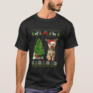Niedlich Yorkshire Terrier Dog Weihnachtsmannmütze T-Shirt