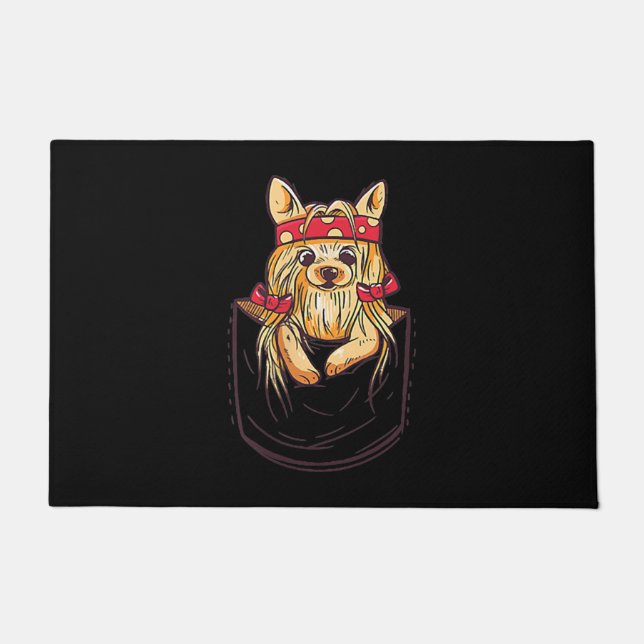 Niedlich Yorkshire Terrier in Pocket Fußmatte (Vorderseite)