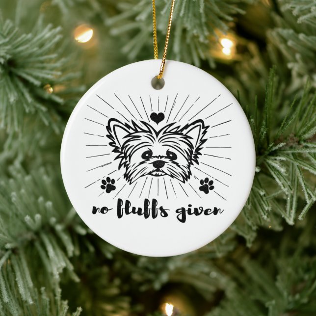 Niedlich Yorkshire Terrier No Fluffs angesichts Me Keramik Ornament (Baum)