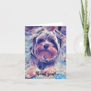 Niedlich Yorkshire Terrier Painting Dankeskarte