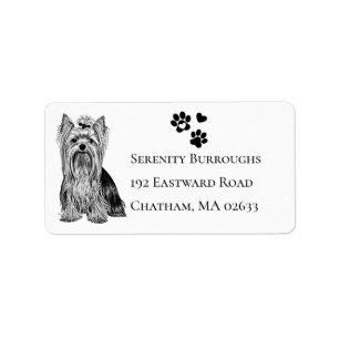 Niedlich Yorkshire Terrier Puppy Dog Lover Yorkie Adressaufkleber