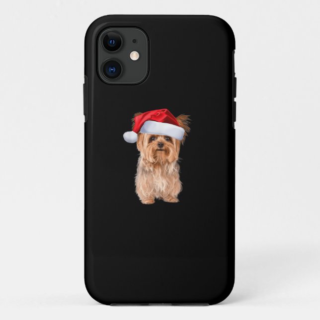 Niedlich Yorkshire Terrier Santa Puppy Case-Mate iPhone Hülle (Rückseite)