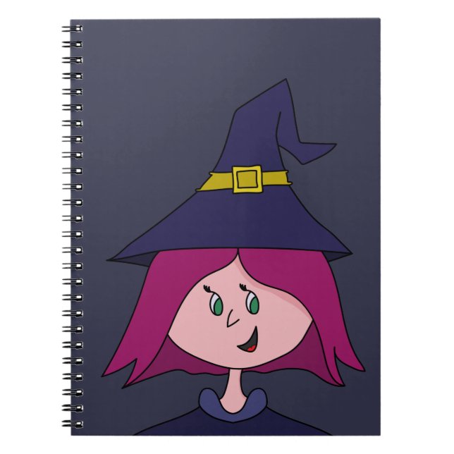 Niedlich Young Hexe Halloween Notizblock (Vorderseite)
