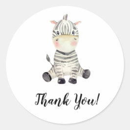 Niedlich Zebra Animal Vielen Dank Runder Aufkleber