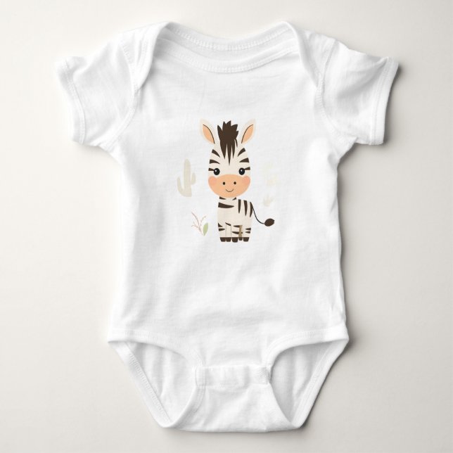 Niedlich Zebra Baby Jersey Bodysuit Strampler (Vorderseite)