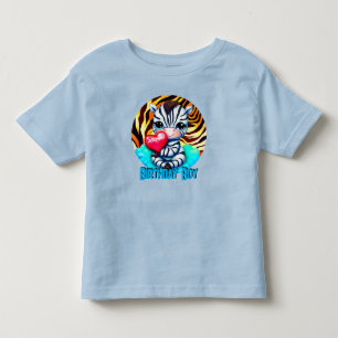 Niedlich Zebra Birthday Boy Kleinkind T-shirt