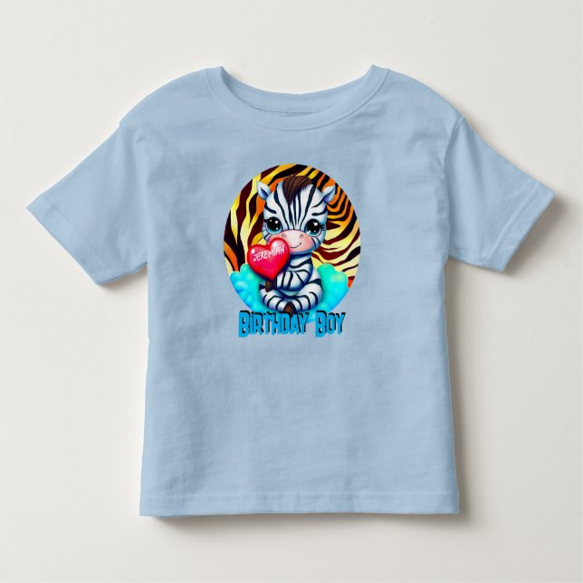 Niedlich Zebra Birthday Boy Kleinkind T-shirt (Vorderseite)