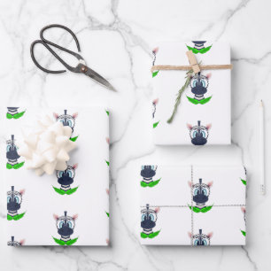 Niedlich Zebra Kindergeburtstag Safari Tiermuster Geschenkpapier Set