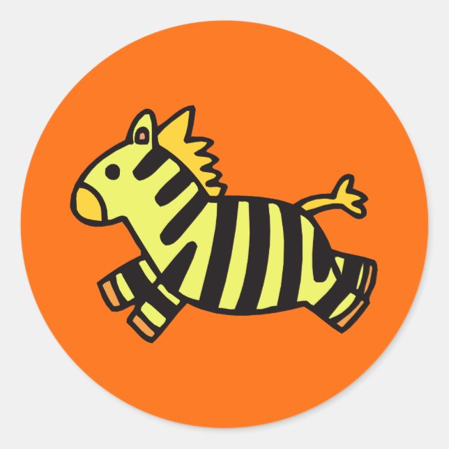 Niedlich Zebra Runder Aufkleber (Vorderseite)