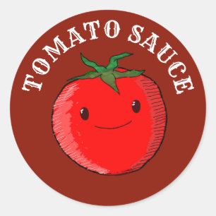 Niedlich Zeichnend Tomatenklassiker Runder Aufkleber