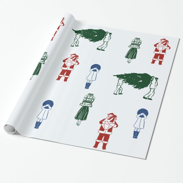 Niedlich Zeichnend Weihnachten Geschenkpapier (Ungerollt)