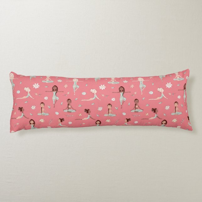 Niedlich Zen Yoga Medizin Pink Girly Namaste Seitenschläferkissen (Rückseite)